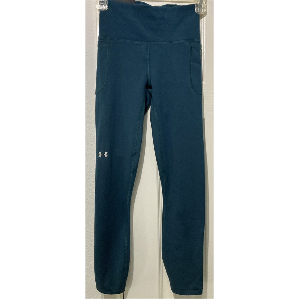 Under Armour Leggings Size XS MFO Movement Hi rise Ankle Teal Pockets Athleisure